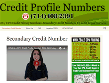 Tablet Screenshot of creditprofilenumbers.com